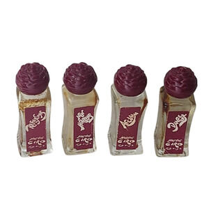 Vtg 1950s Ciro Miniature Mini Flower Cap Collection 4 Empty Bottles